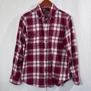 Outdoor Life Plaid Flannel Cotton Button Front Shirt Size S